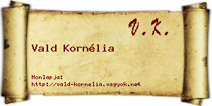 Vald Kornélia névjegykártya
